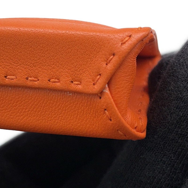 エルメス バッグチャーム ショッパー サックオランジュ フー/ゴールド ラムスキン Y刻印