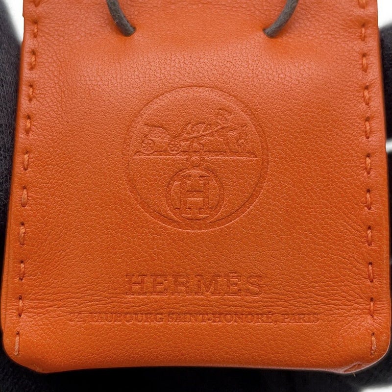 エルメス バッグチャーム ショッパー サックオランジュ フー/ゴールド ラムスキン Y刻印