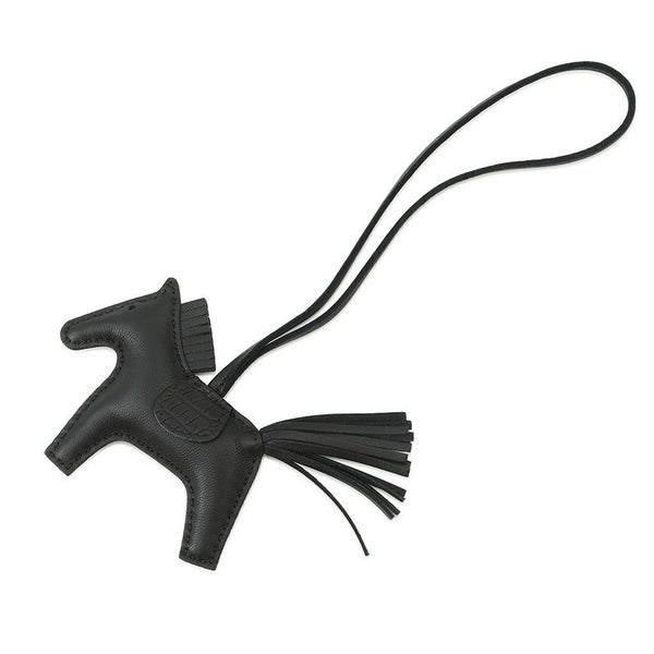 エルメス バッグチャーム ロデオ PM タッチ ブラック ラムスキン/アリゲーターマット Y刻印 黒 ソーブラック