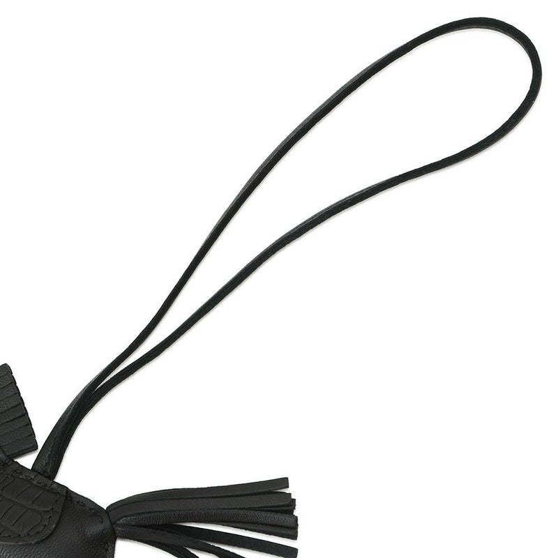 エルメス バッグチャーム ロデオ PM タッチ ブラック ラムスキン/アリゲーターマット Y刻印 黒 ソーブラック