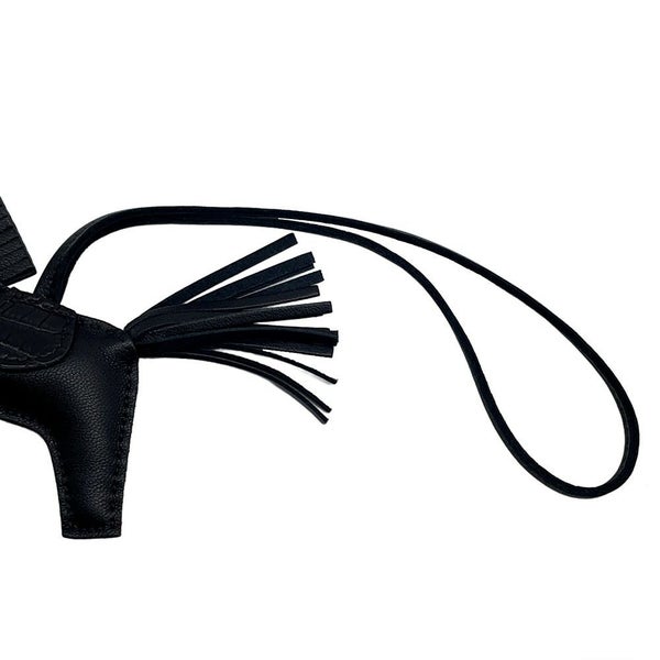 エルメス バッグチャーム ロデオ PM タッチ ブラック ラムスキン/アリゲーターマット Y刻印 黒 ソーブラック