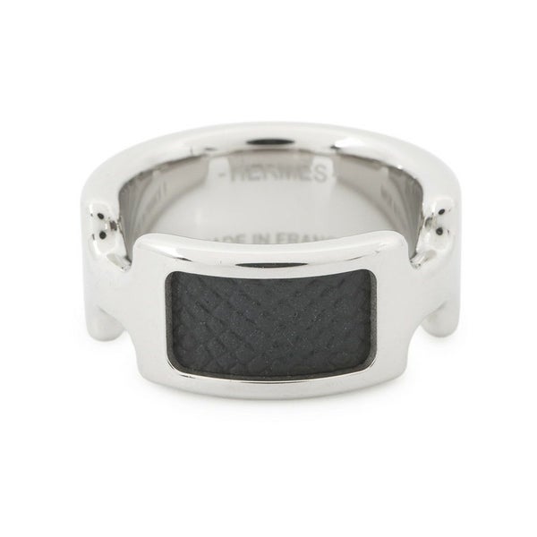 エルメス リング オランプPM ブラック/シルバー金具 エプソン サイズS HERMES 指輪 黒