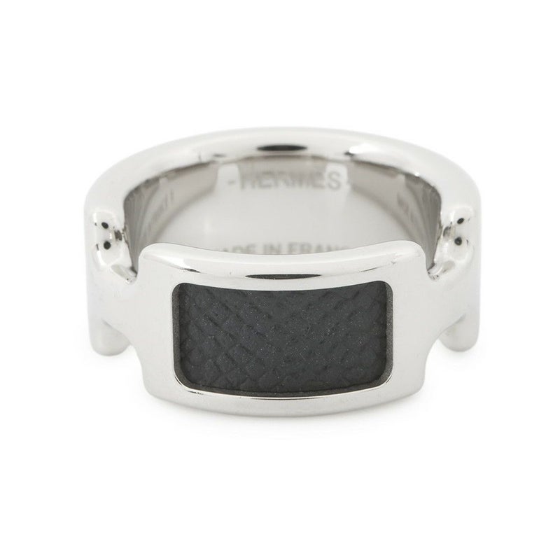 エルメス リング オランプPM ブラック/シルバー金具 エプソン サイズS HERMES 指輪 黒