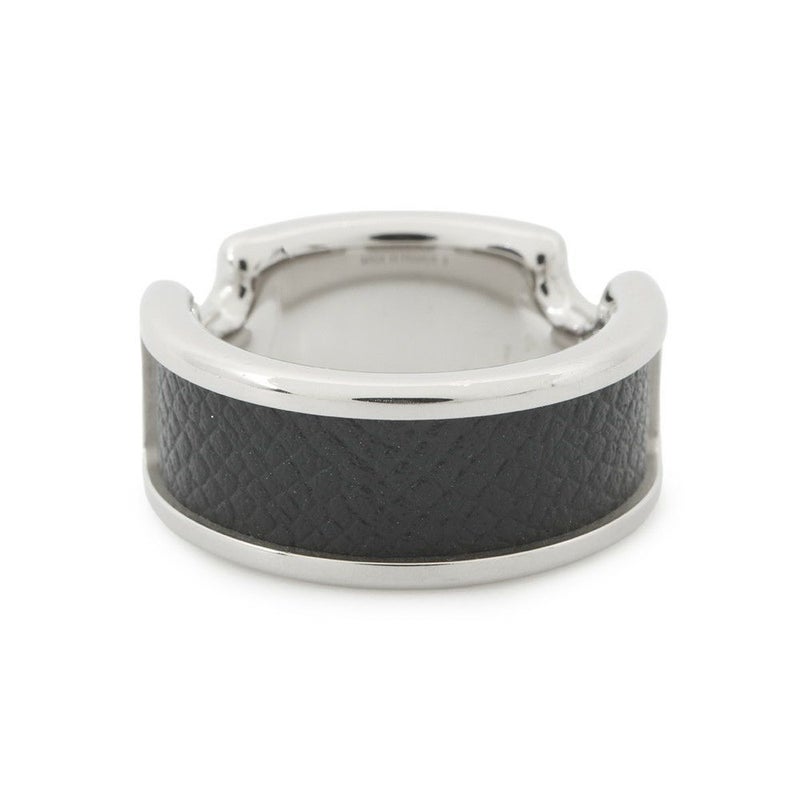 エルメス リング オランプPM ブラック/シルバー金具 エプソン サイズS HERMES 指輪 黒