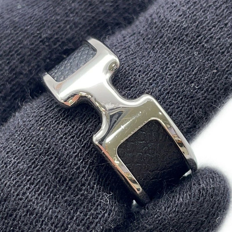 エルメス リング オランプPM ブラック/シルバー金具 エプソン サイズS HERMES 指輪 黒