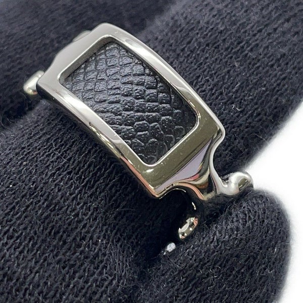 エルメス リング オランプPM ブラック/シルバー金具 エプソン サイズS HERMES 指輪 黒