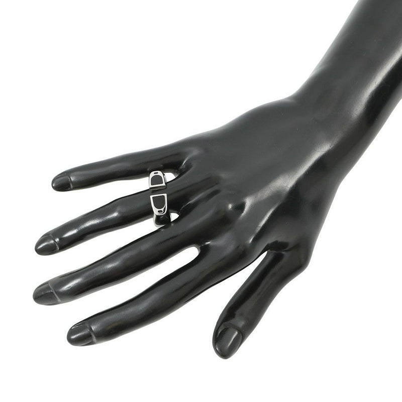 エルメス リング エトリエ ブラック/シルバー金具 サイズT62 HERMES 指輪 メンズ 黒