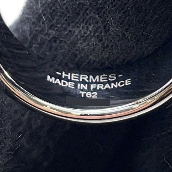 エルメス リング エトリエ ブラック/シルバー金具 サイズT62 HERMES 指輪 メンズ 黒