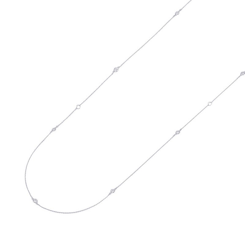 ティファニー ネックレス ダイヤモンド ロングネックレス ダイヤ 9P 計0.78ct K18WGホワイトゴールド Tiffany&Co.