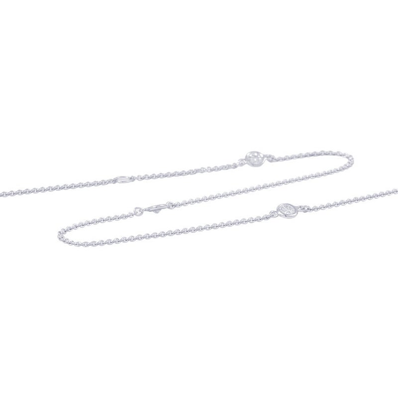 ティファニー ネックレス ダイヤモンド ロングネックレス ダイヤ 9P 計0.78ct K18WGホワイトゴールド Tiffany&Co.