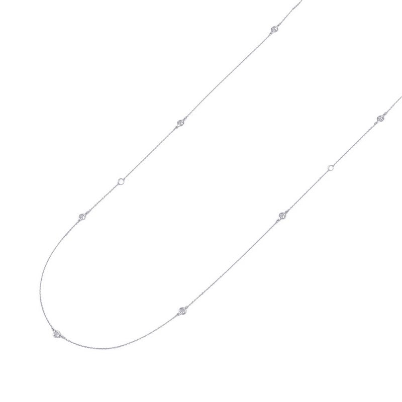 ティファニー ネックレス ダイヤモンド ロングネックレス ダイヤ 9P 計0.78ct K18WGホワイトゴールド Tiffany&Co.