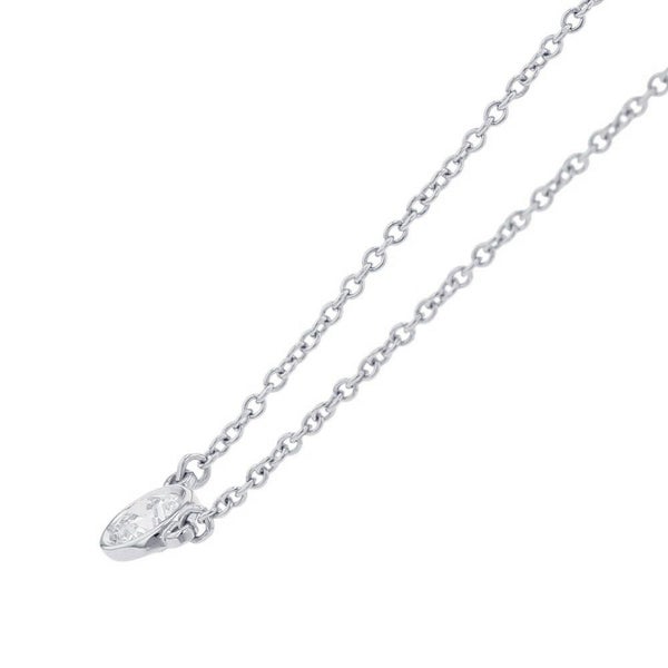 ティファニー ネックレス エルサ・ペレッティ バイザヤード シングル ダイヤモンド ペンダント ダイヤ 1P 0.24ct Pt950プラチナ 鑑定書付き