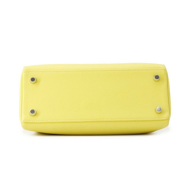 エルメス ハンドバッグ ケリー25 内縫い ライム/シルバー金具 スイフト D刻印 2wayショルダー