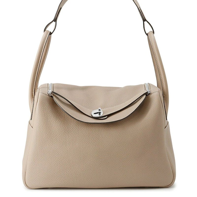 エルメス ハンドバッグ リンディ34 トゥルティエールグレー/シルバー金具 トリヨンクレマンス □O刻印 2wayショルダー