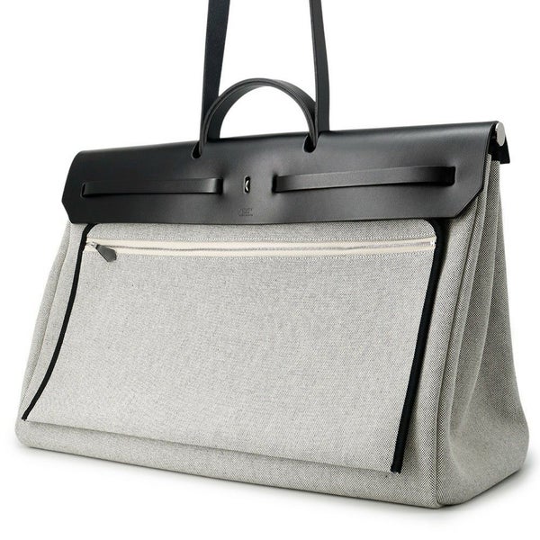 エールバッグ ジップ 50 ルトゥルネ キャビン エクリュ/ブルーゼリージュ/ブラック/シルバー金具 トワルミリタリー/ヴァッシュハンター