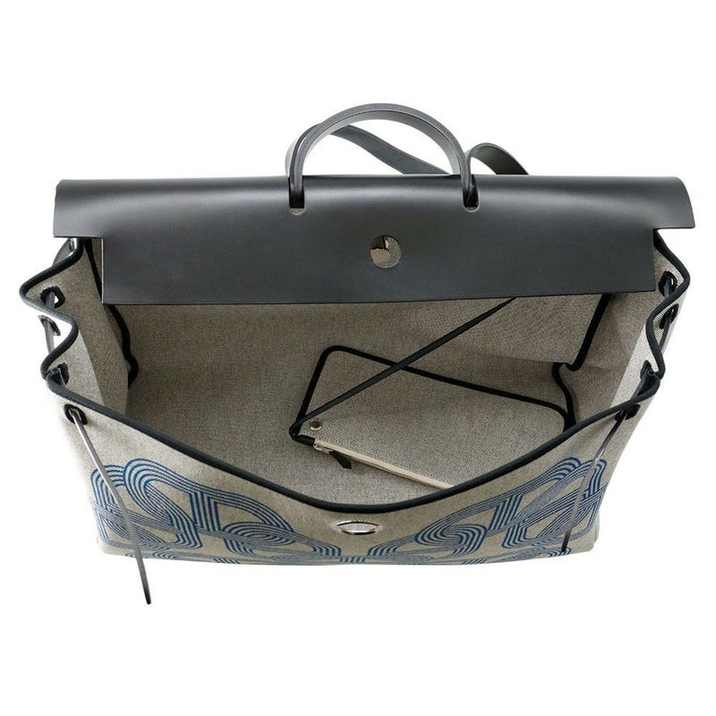 エールバッグ ジップ 50 ルトゥルネ キャビン エクリュ/ブルーゼリージュ/ブラック/シルバー金具 トワルミリタリー/ヴァッシュハンター