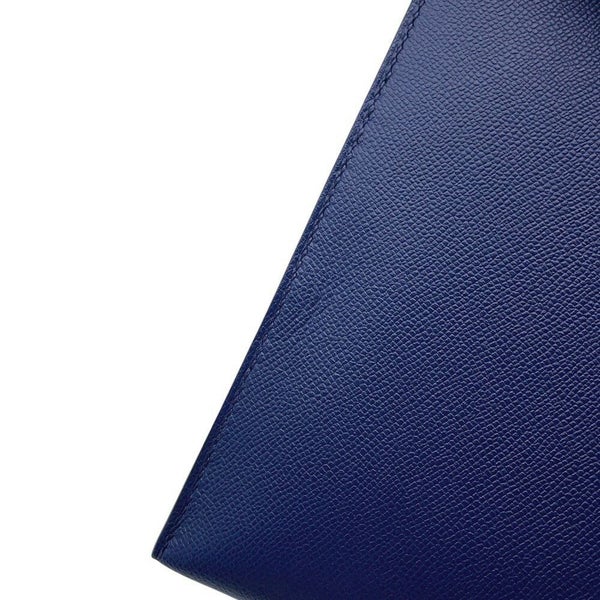 エルメス ハンドバッグ ケリー25 タッチ 外縫い ブルーサフィール/シルバー金具 アリゲーターマット/ヴォーマダム W刻印