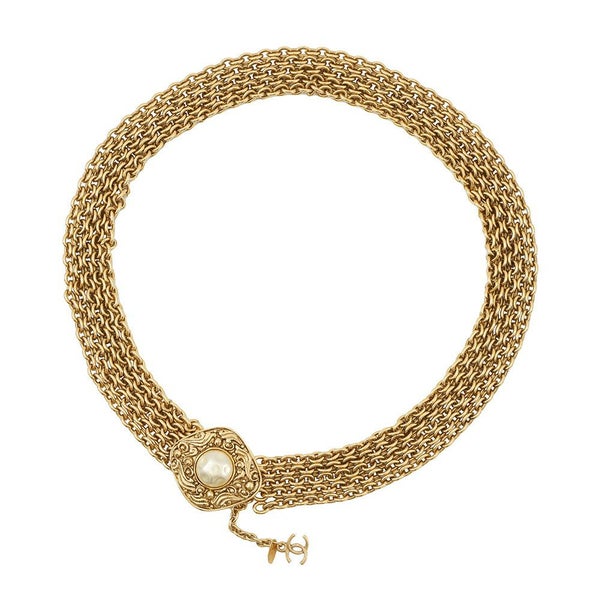 シャネル チェーンベルト ココマーク フェイクパール 6061 CHANEL アクセサリー