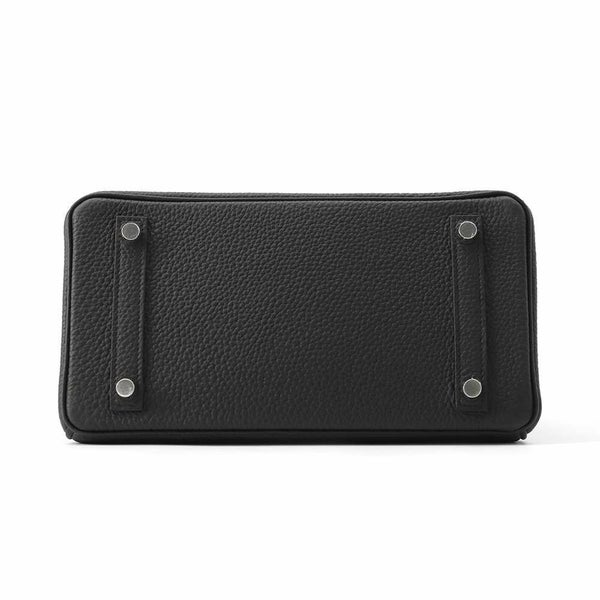 エルメス バーキン25 ブラック/シルバー金具 トゴ W刻印 HERMES Birkin ハンドバッグ 黒