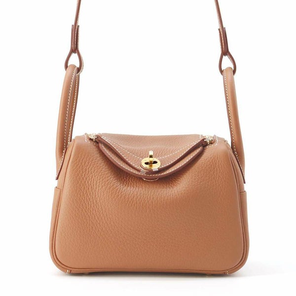 エルメス ハンドバッグ リンディ ミニ ゴールド/ゴールド金具 トリヨンクレマンス W刻印 2wayショルダー