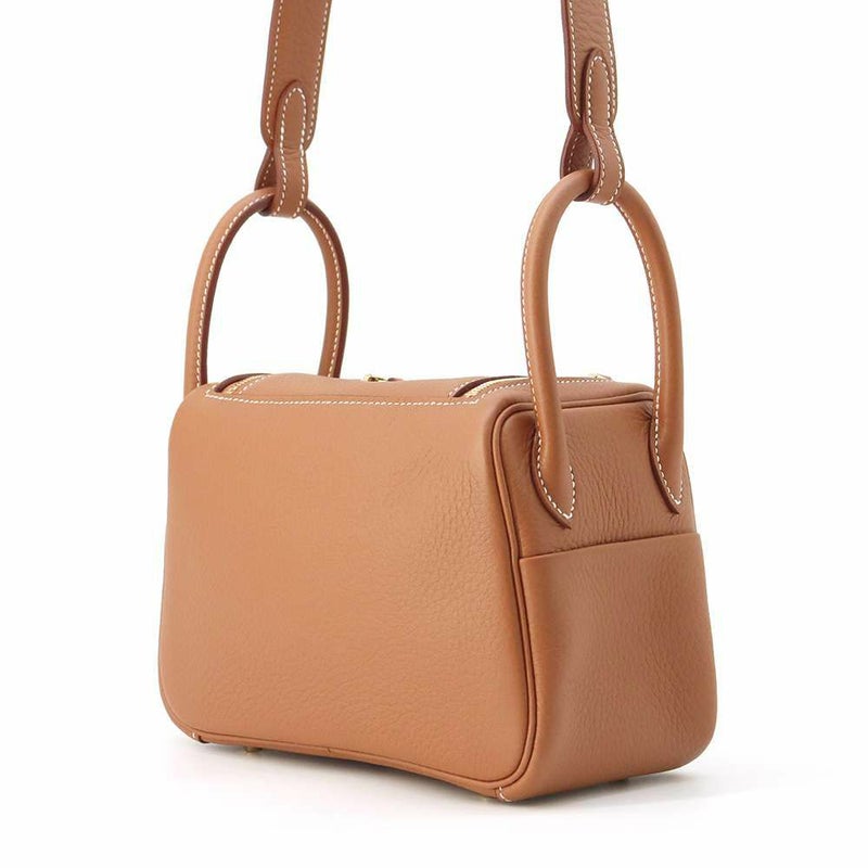 エルメス ハンドバッグ リンディ ミニ ゴールド/ゴールド金具 トリヨンクレマンス W刻印 2wayショルダー