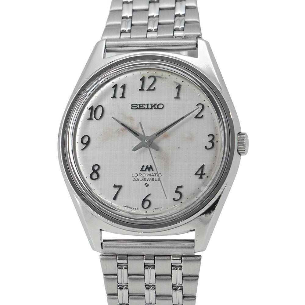 セイコー ロードマチック 5601-9000 SEIKO 腕時計 シルバー文字盤 安心