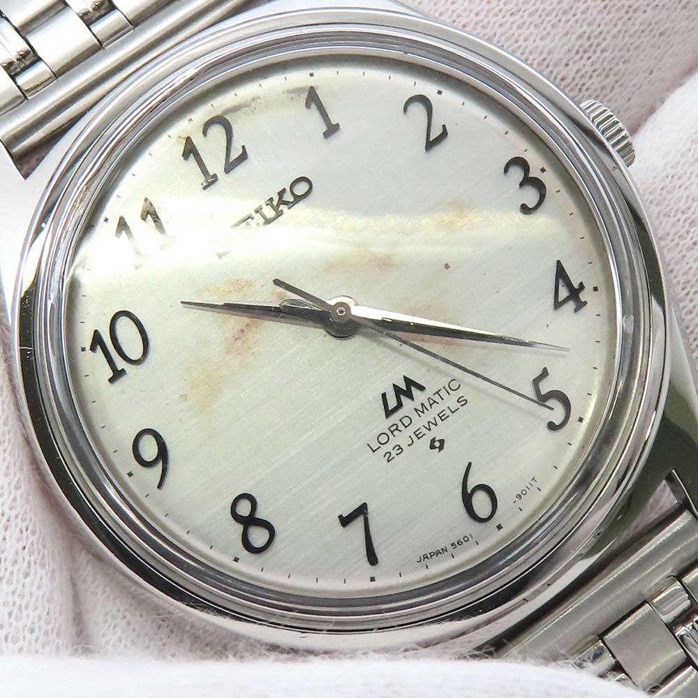 セイコー ロードマチック 5601-9000 SEIKO 腕時計 シルバー文字盤 安心