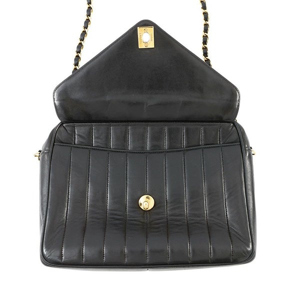 シャネル チェーンショルダーバッグ マドモアゼル ココマーク タッセルチャーム付き ラムスキン CHANEL 黒