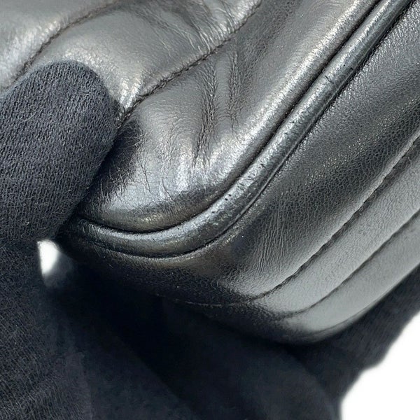 シャネル チェーンショルダーバッグ マドモアゼル ココマーク タッセルチャーム付き ラムスキン CHANEL 黒