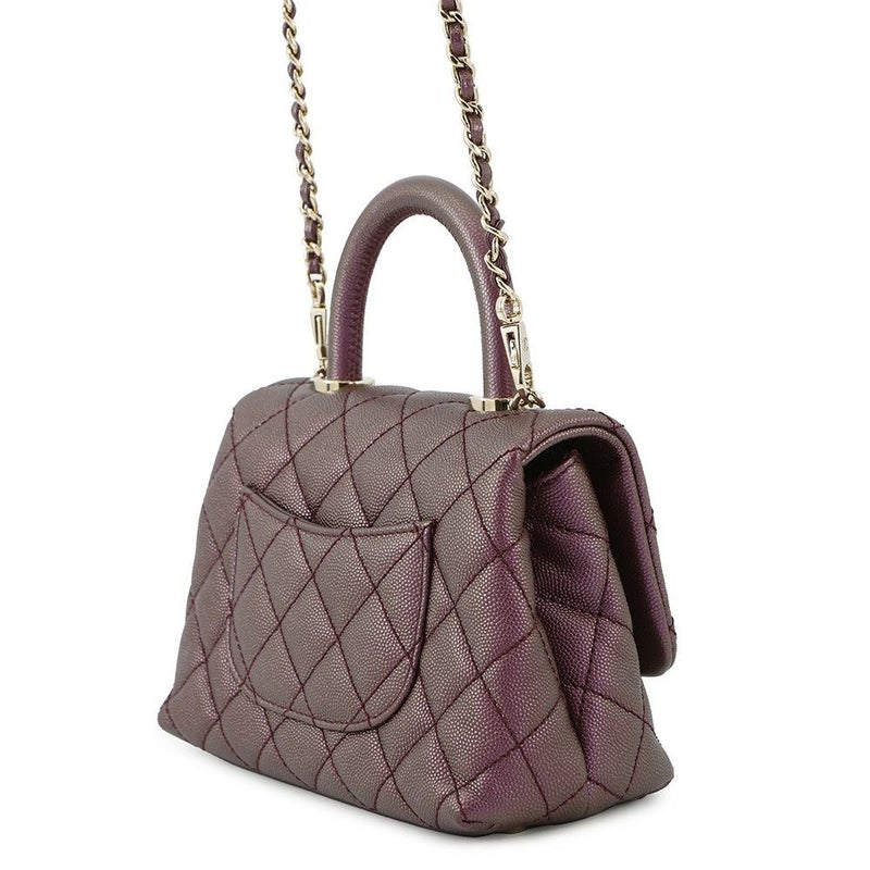 シャネル ハンドバッグ ココマーク ココハンドル マトラッセ ミニ フラップ キャビアスキン AS2215 CHANEL 2way