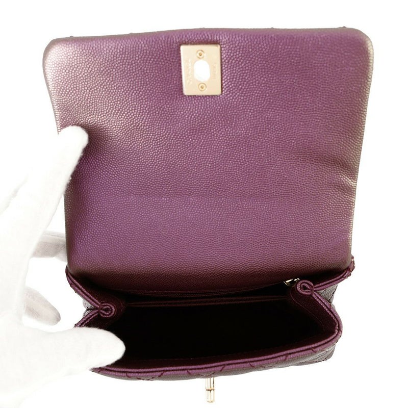 シャネル ハンドバッグ ココマーク ココハンドル マトラッセ ミニ フラップ キャビアスキン AS2215 CHANEL 2way