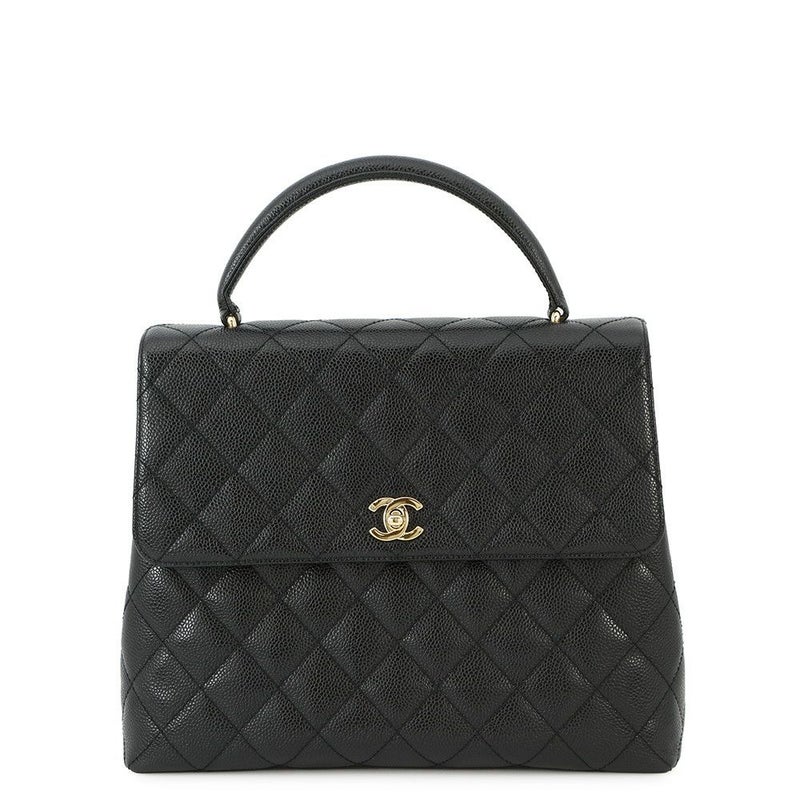 シャネル ハンドバッグ マトラッセ ココマーク CC キャビアスキン A12397 CHANEL バッグ 黒