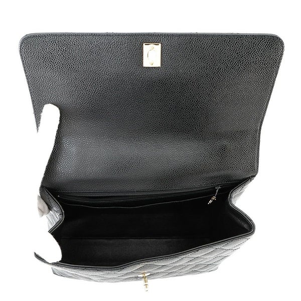 シャネル ハンドバッグ マトラッセ ココマーク CC キャビアスキン A12397 CHANEL バッグ 黒