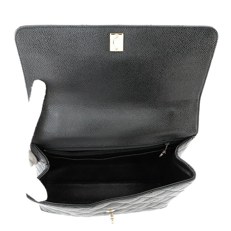 シャネル ハンドバッグ マトラッセ ココマーク CC キャビアスキン A12397 CHANEL バッグ 黒