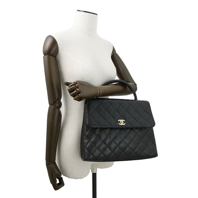 シャネル ハンドバッグ マトラッセ ココマーク キャビアスキン A12397 CHANEL ハンドルバッグ 黒