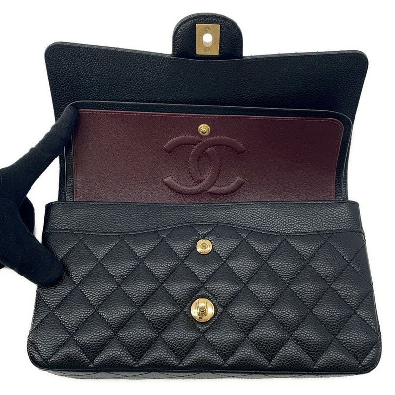 シャネル チェーンショルダーバッグ マトラッセ25 ココマーク キャビアスキン A01112 CHANEL バッグ 黒