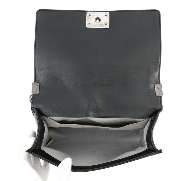 シャネル チェーンショルダーバッグ ココマーク マトラッセ ボーイシャネル レザー A67086 CHANEL 黒