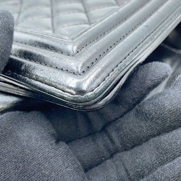 シャネル チェーンショルダーバッグ ココマーク マトラッセ ボーイシャネル レザー A67086 CHANEL 黒