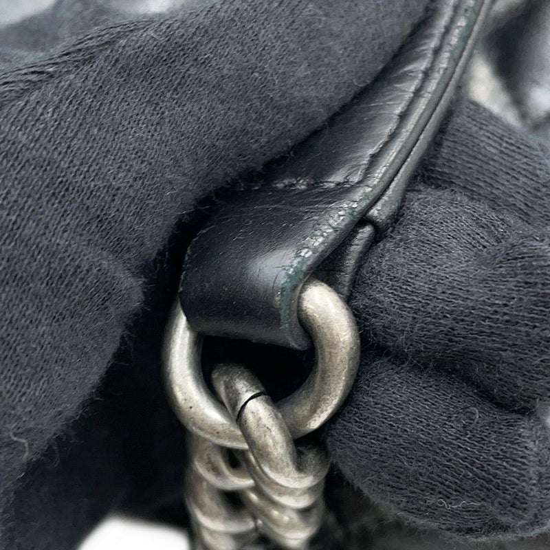 シャネル チェーンショルダーバッグ ココマーク マトラッセ ボーイシャネル レザー A67086 CHANEL 黒