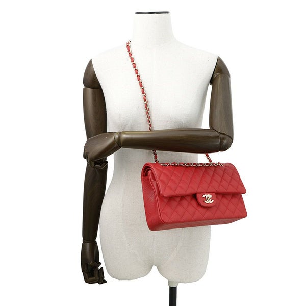 シャネル チェーンショルダーバッグ マトラッセ25 ココマーク ダブルチェーン キャビアスキン A01112 CHANEL