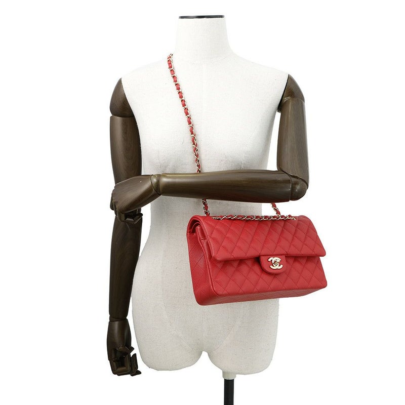 シャネル チェーンショルダーバッグ マトラッセ25 ココマーク ダブルチェーン キャビアスキン A01112 CHANEL