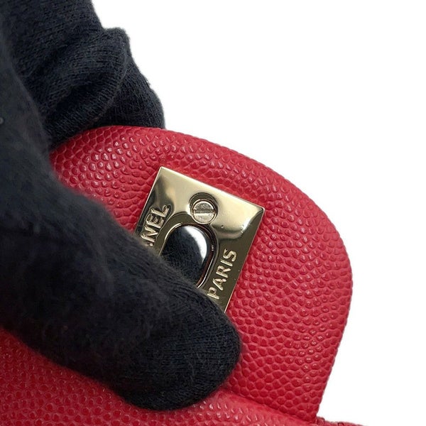 シャネル チェーンショルダーバッグ マトラッセ25 ココマーク ダブルチェーン キャビアスキン A01112 CHANEL