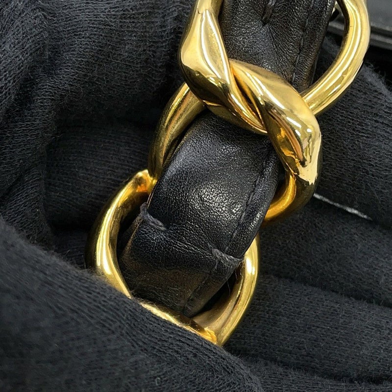 シャネル チェーントートバッグ ココマーク ラムスキン CHANEL 黒