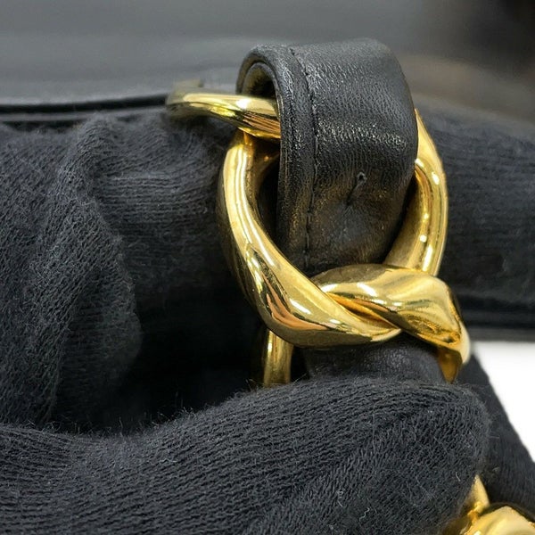 シャネル チェーントートバッグ ココマーク ラムスキン CHANEL 黒