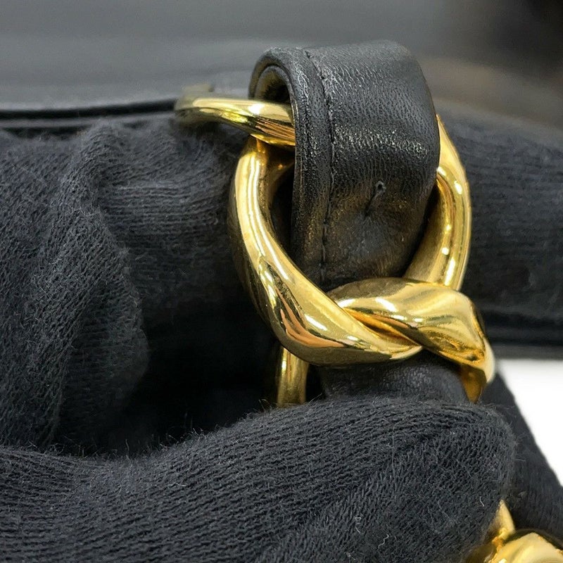 シャネル チェーントートバッグ ココマーク ラムスキン CHANEL 黒