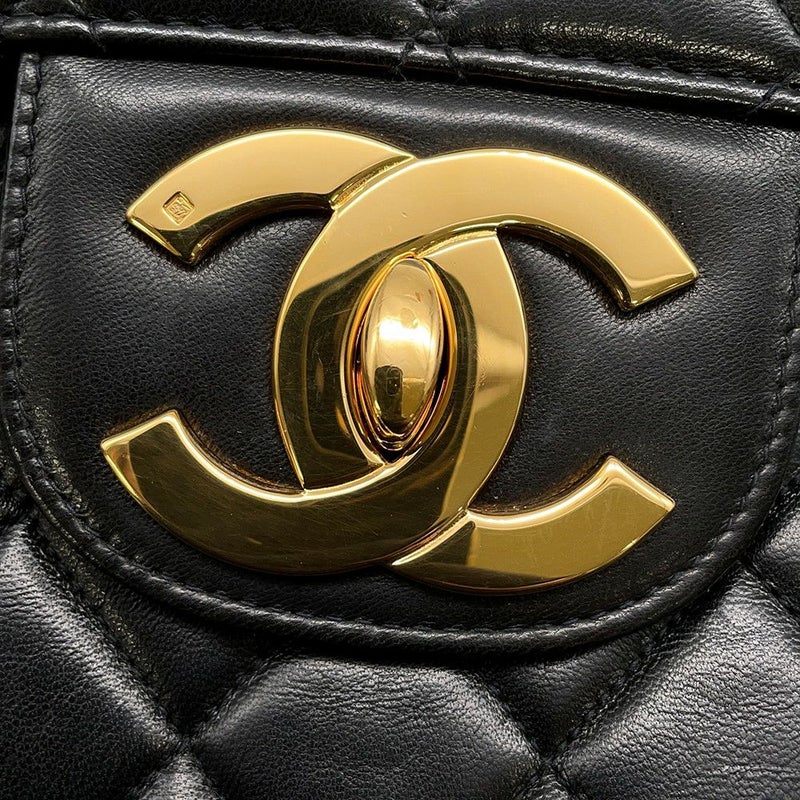 シャネル チェーンショルダーバッグ マトラッセ30 ココマーク ラムスキン A04412 CHANEL バッグ デカマト 黒