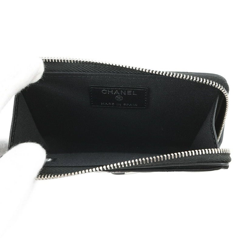 シャネル コインケース マトラッセ ココマーク ラムスキン AP4197 CHANEL カードケース 黒