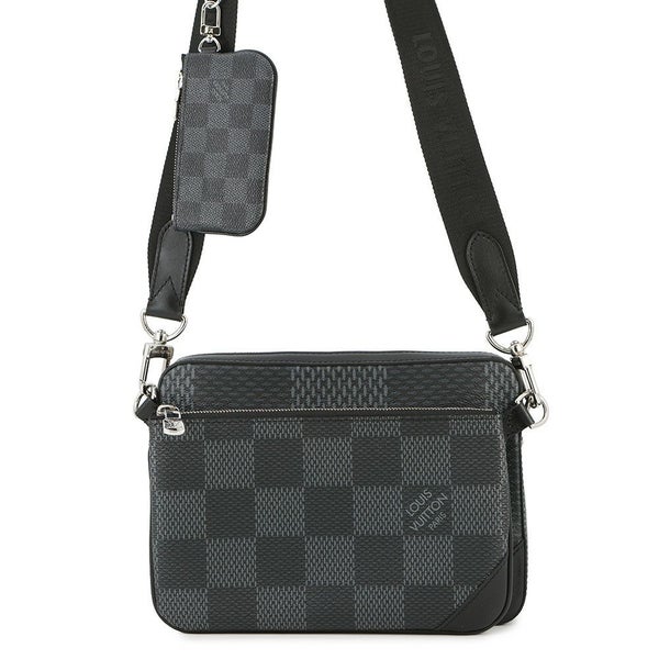 ルイヴィトン ショルダーバッグ ダミエ・グラフィット 3D トリオ・メッセンジャー N50017 LOUIS VUITTON メンズ ブラック 黒