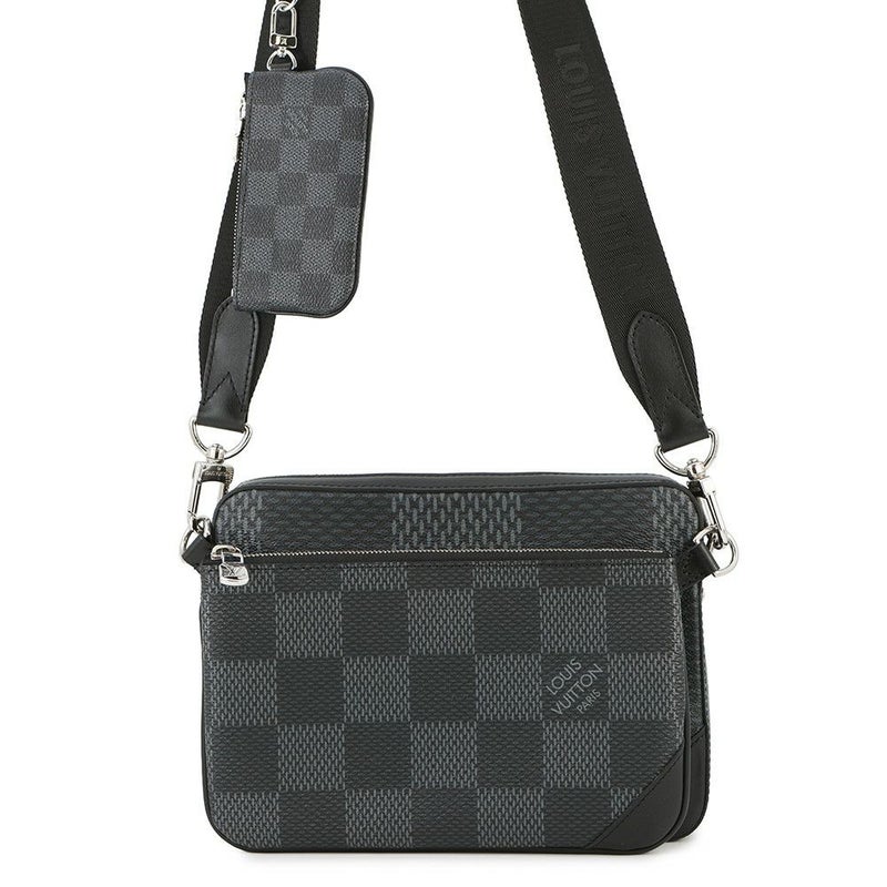 ルイヴィトン ショルダーバッグ ダミエ・グラフィット 3D トリオ・メッセンジャー N50017 LOUIS VUITTON メンズ ブラック 黒