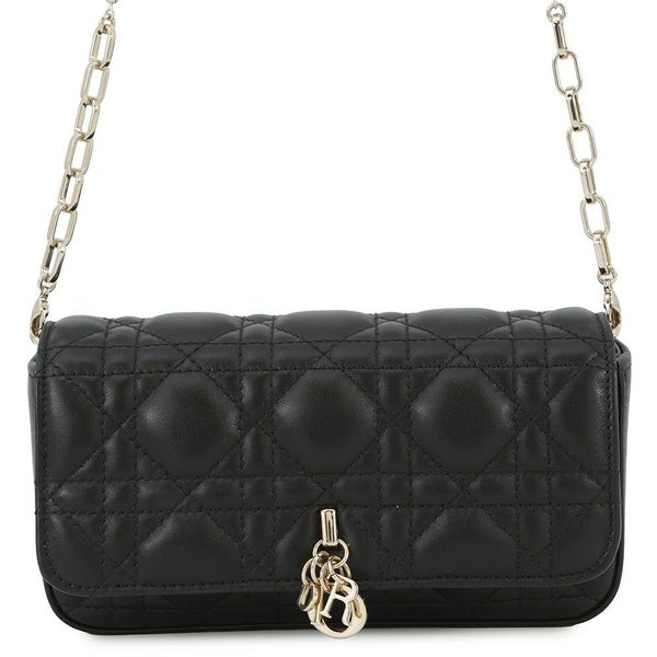 クリスチャン・ディオール チェーンショルダーバッグ My Dior ディオール トーク フォンバッグ カナージュ S0937ONMJ 黒